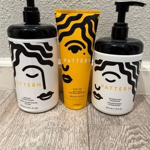 Pattern hair care products for curly or wavy hair